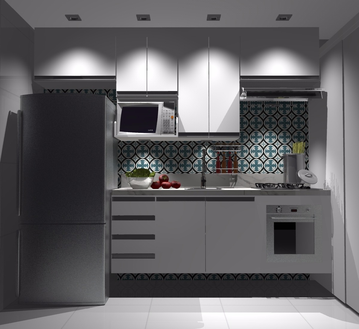 Armário de Cozinha Planejado → Simples, Modernos, Com