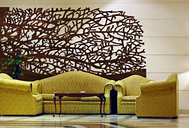 painel de interior decorativo artesanato em madeira
