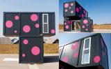 Casa de container rosa