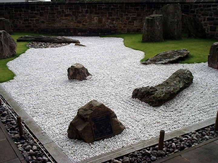 Modelo de jardim zen de Pedras Japonês