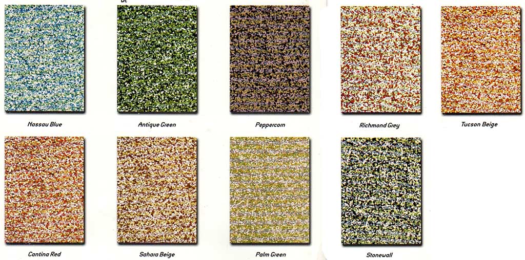 Tabelas de cores de epóxi granuladas, de padrão arenito. Essas tintas simulam o padrão do arenito na pintura de pisos e azulejos
