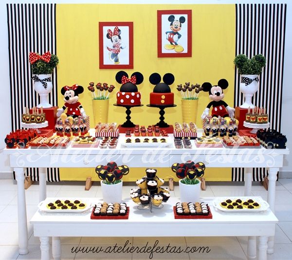 Decoração de festa de aniversário do Mickey Mouse
