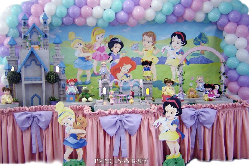 Decoração de aniversário de princesas da Disney