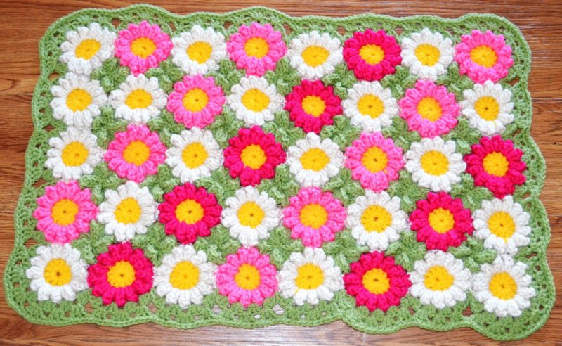 tapete flores de crochê