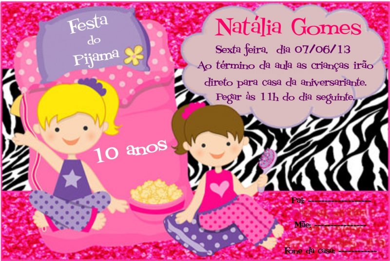 Convite Festa do Pijama
