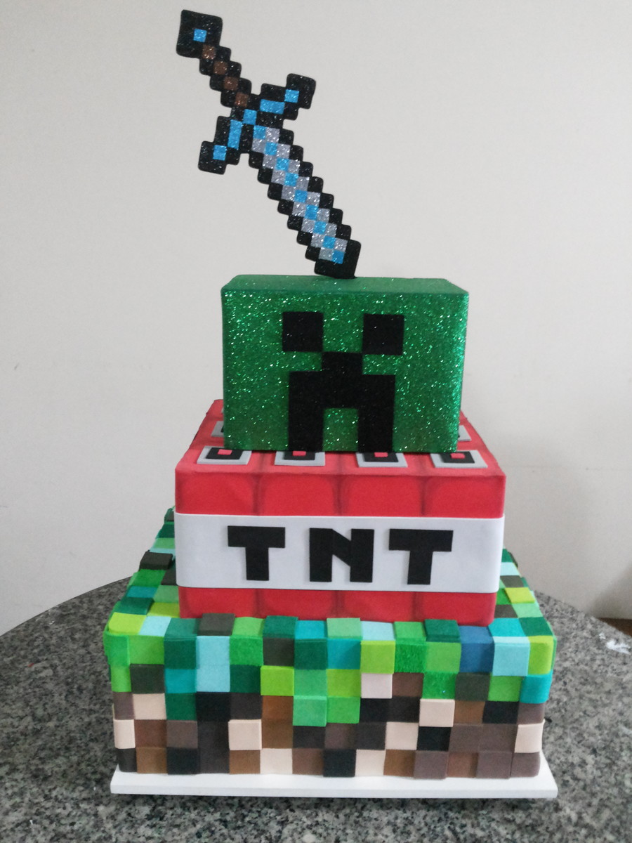 Bolo Minecraft Quadrado