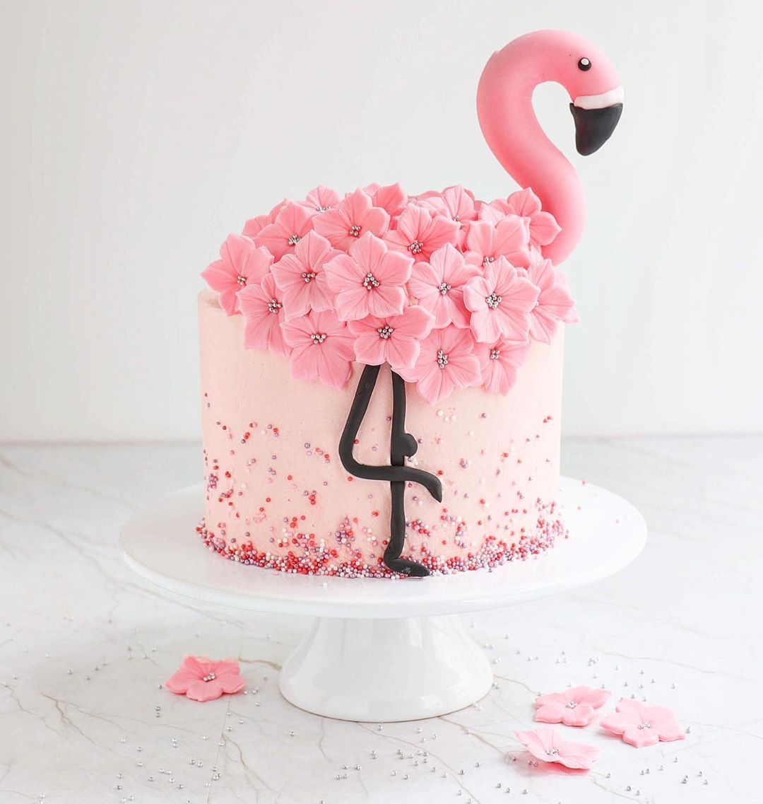 Bolo Flamingo Chantilly-Glace