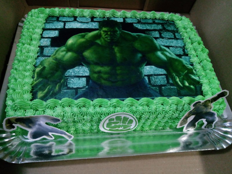 Imagem de um lindo bolo do Hulk
