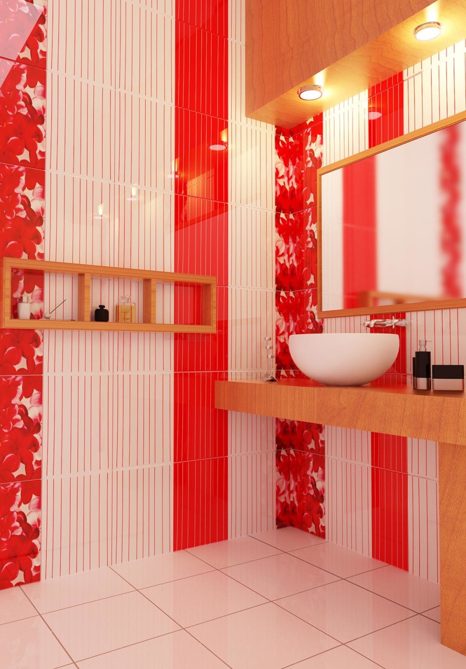Banheiro Com Pastilhas Vermelhas