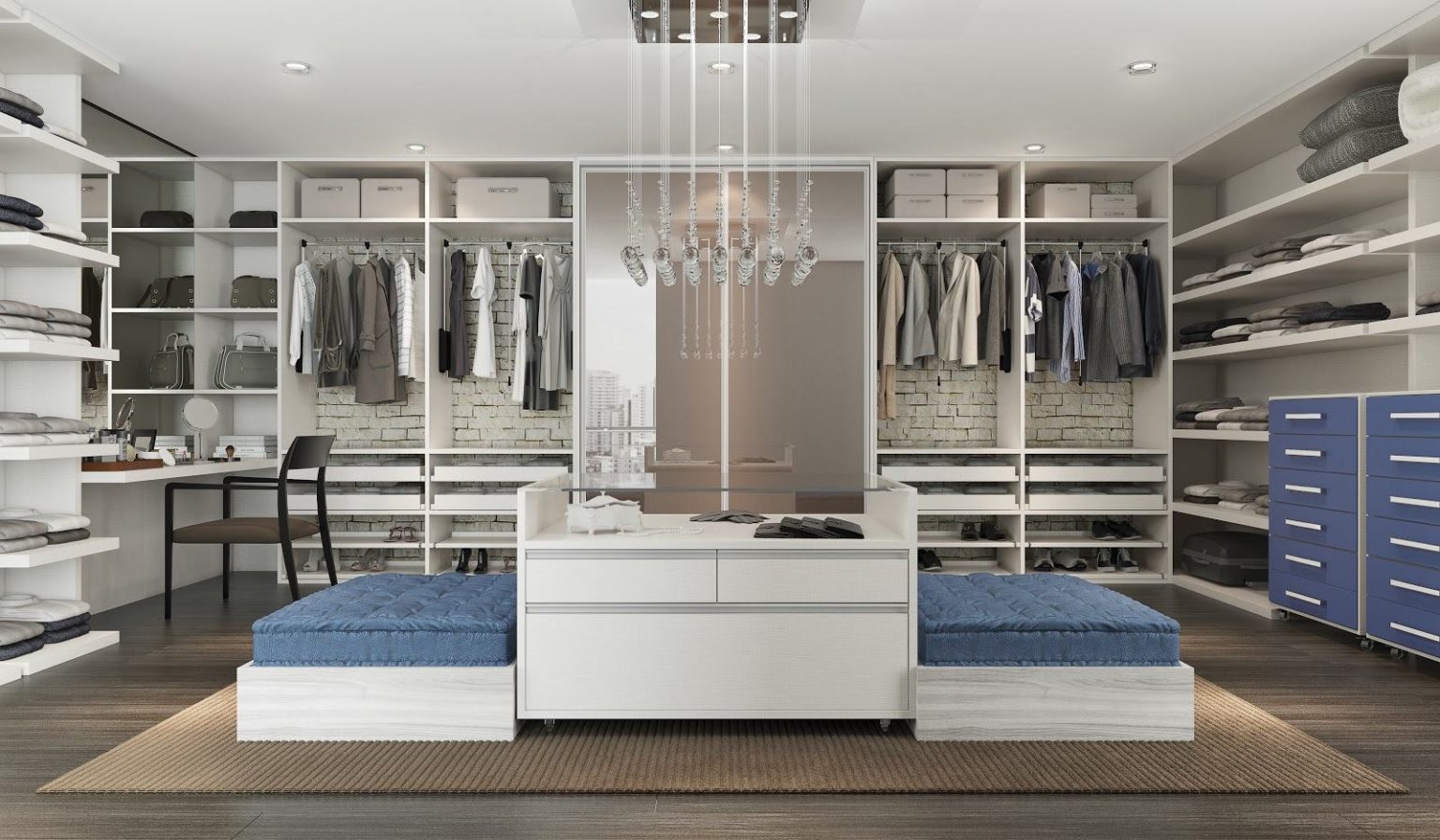 Closet Para Casal → Simples, Grande, Moderno, Planejado