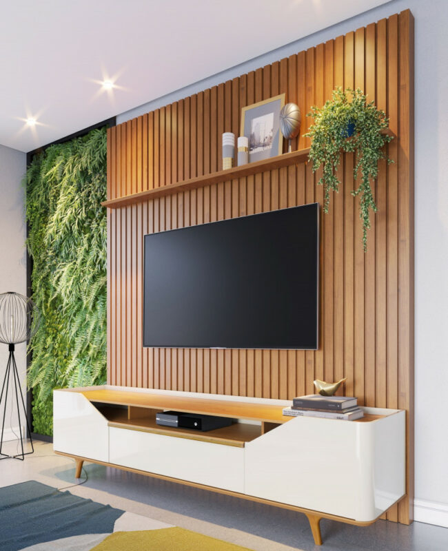 Madeira Ripada → Papel de Parede, Painel, Cabeceira, Divisória